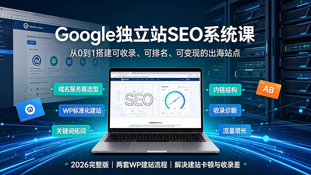 [引流涨粉]（19426期）Google独立站SEO-7月系统课：出海基建×WordPress建站×AI内容生产×站内外优化×Search Console×AdSense变现-第1张图片-智慧创业网