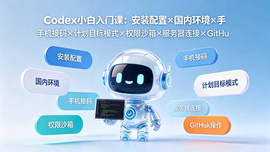 [AI人工智能]（19402期）Codex小白入门课：安装配置×国内环境×手机接码×计划目标模式×权限沙箱×服务器连接×GitHub操作-第1张图片-智慧创业网