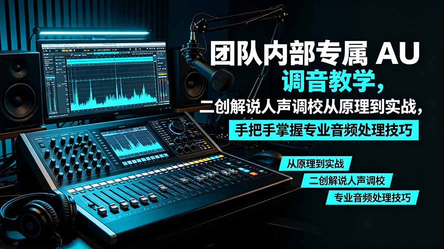 [短视频运营]（19517期）某大佬团队内部专属 AU 调音教学，二创解说人声调校从原理到实战，手把手掌握专业音频处理技巧-第1张图片-智慧创业网