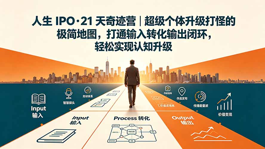 [创业项目]（19532期）人生 IPO-21 天奇迹营｜超级个体升级打怪的极简地图，打通输入转化输出闭环，轻松实现认知升级-第1张图片-智慧创业网