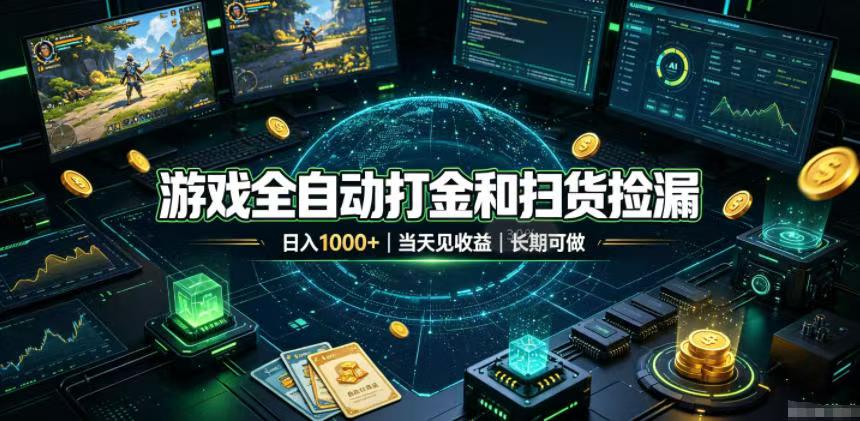 [虚拟项目]（19647期）游戏全自动打金和扫货捡漏，日入1000+，当天见收益，长期可做！-第1张图片-智慧创业网