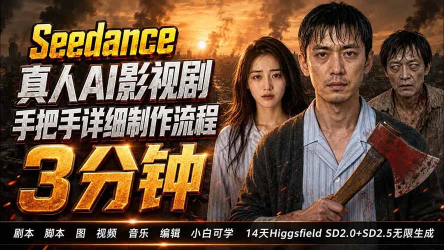 [AI人工智能]（19706期） 3分钟真人AI影视剧怎么做？SD 2.0手把手完整制作流程｜Higgsfield 14天SD 2.0/2.5无限生成-第2张图片-智慧创业网