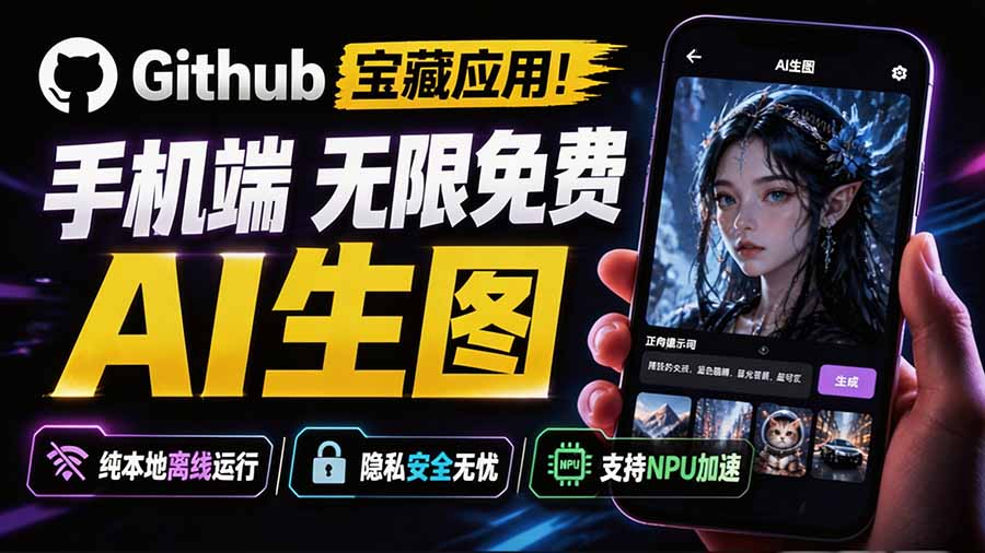 [其它资料]（19681期）Github宝藏应用！手机端无限免费AI 生图，纯本地离线运行，支持NPU加速 斩获3.1k stars，local-dream-第1张图片-智慧创业网