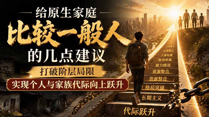 [其它资料]（19708期）付费文章：给原生家庭比较一般人的几点建议，打破阶层局限，实现个人与家族代际向上跃升-第1张图片-智慧创业网