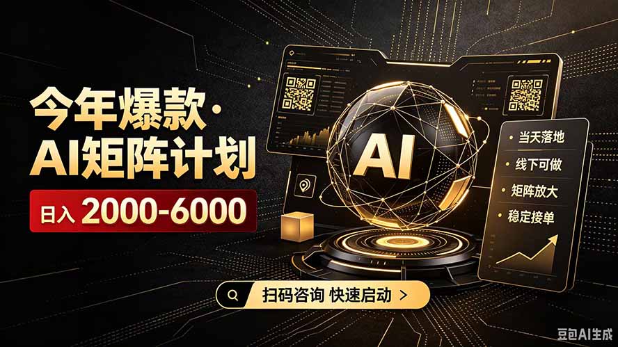 [虚拟项目]（19703期）AI矩阵计划！日收益3000-8000+，项目绿色长久，安全合规靠谱，可批量放大。扶持工作室和分公司-第1张图片-智慧创业网